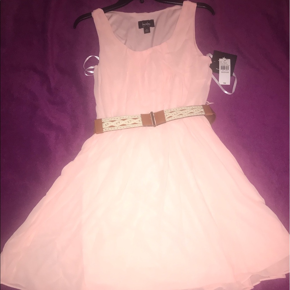 Light pink dress with belt